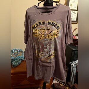 Hard Rock Cafe Men's Graphic Tee - brown with Yellow Accents